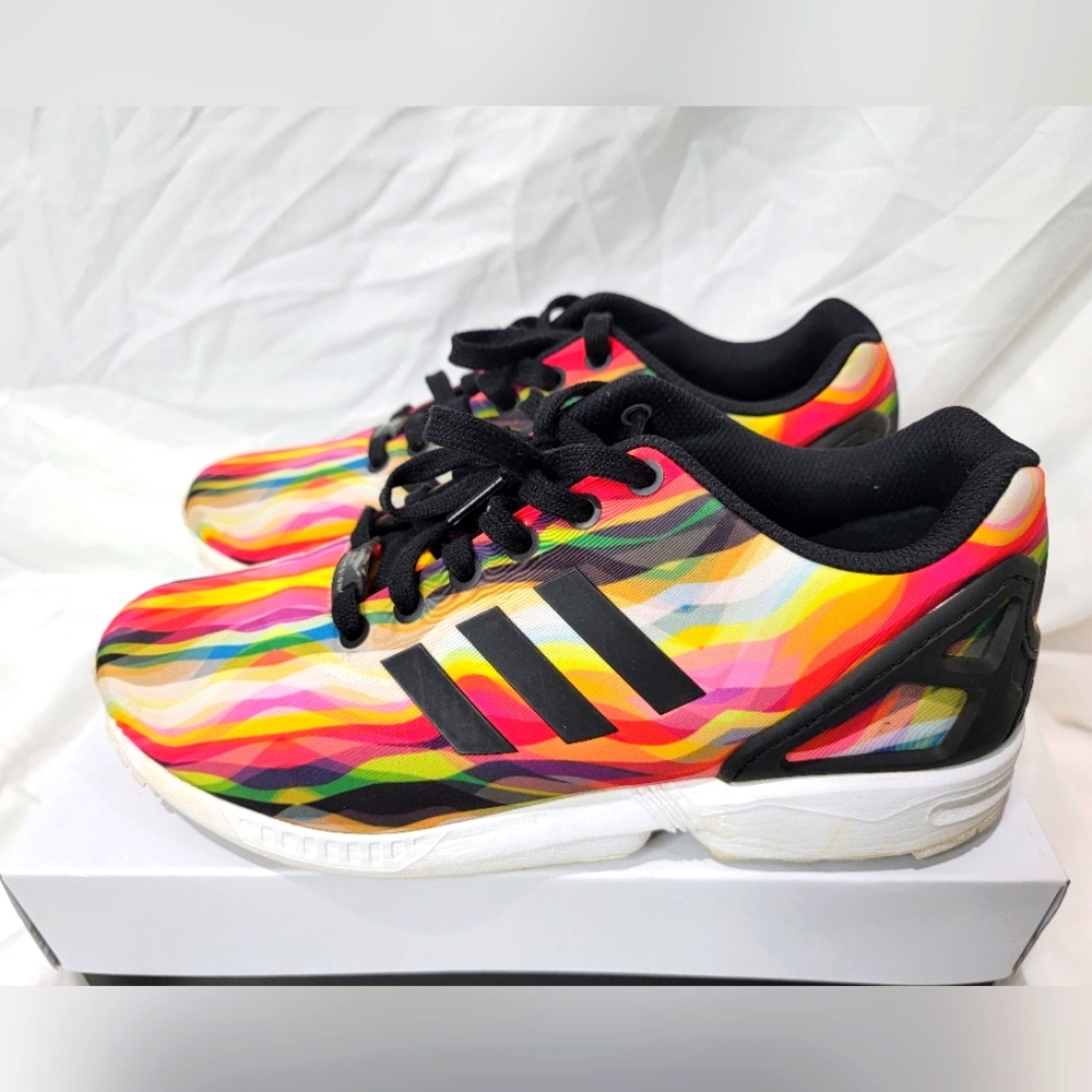 Adidas Zx Flux Torsion Multicolor Long Tile Stripes Sneaker Women's